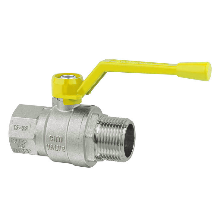 Valvola a sfera per gas - en 331 - passaggio integrale - serie t16g - maniglia a leva in alluminio